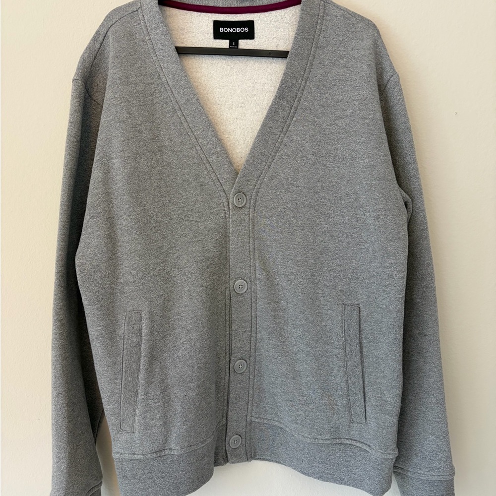 Bonobos Supersoft Fleece Cardigan in Grey